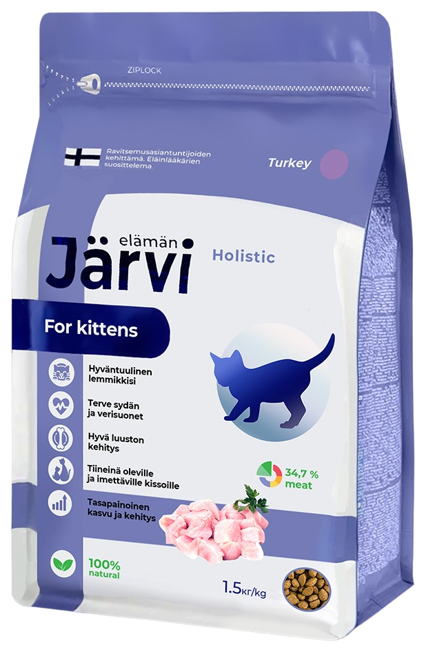Сухой корм для котят Jarvi, с индейкой, 1,5 кг