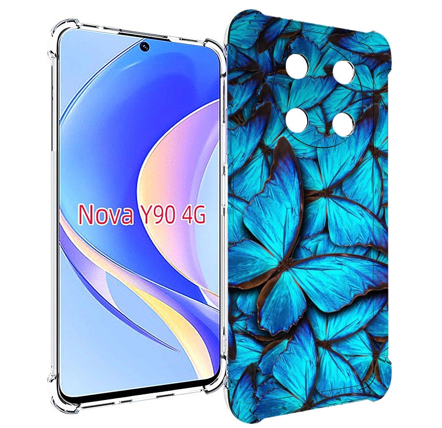 

Чехол MyPads бирюзовые бабочки для Huawei Nova Y90 (CTR-LX1) / Enjoy 50 Pro, Tocco