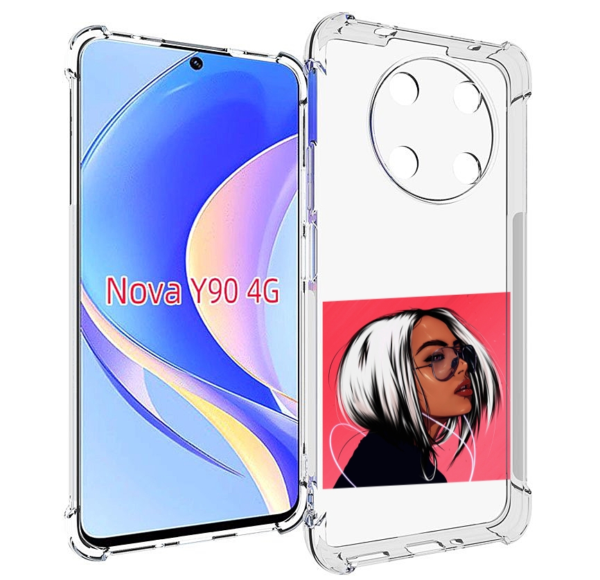 

Чехол MyPads блондинка-в-прозрачных-очках женский для Huawei Nova Y90 (CTR-LX1), Tocco
