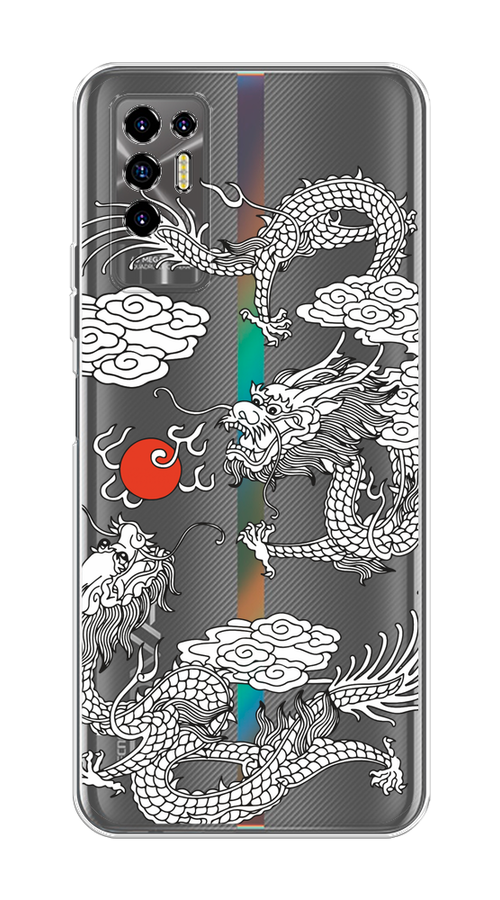 

Чехол на Tecno Pova 2 "Драконы с ножом", Прозрачный;черный;белый, 300550-1
