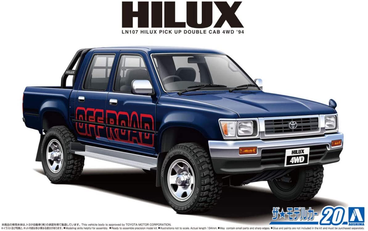 фото Сборная модель aoshima 1/24 toyota hi-lux pick up double cab 4wd '94 06217