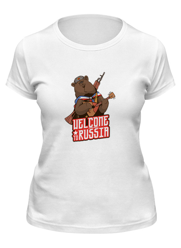 

Футболка женская Printio Welcome to russia белая XL, Белый, Welcome to russia
