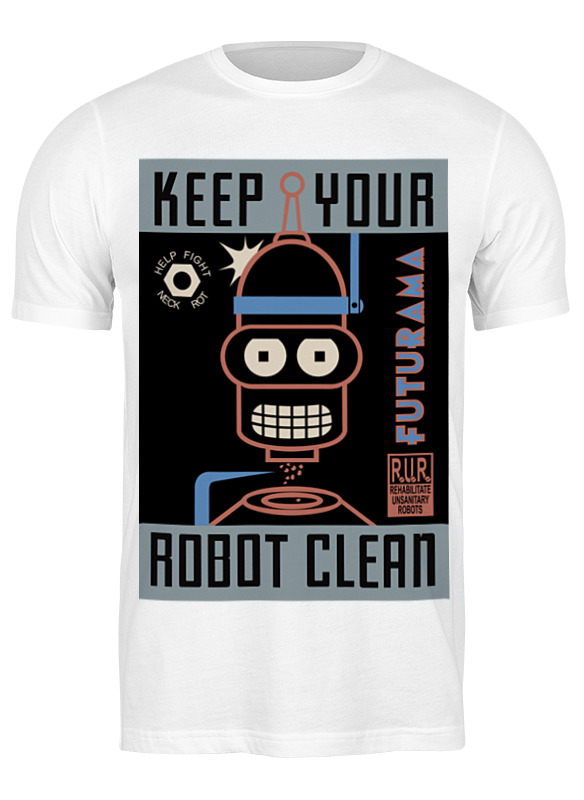 

Футболка мужская Printio Keep your robot clean 673308 белая XL, Белый, Keep your robot clean 673308