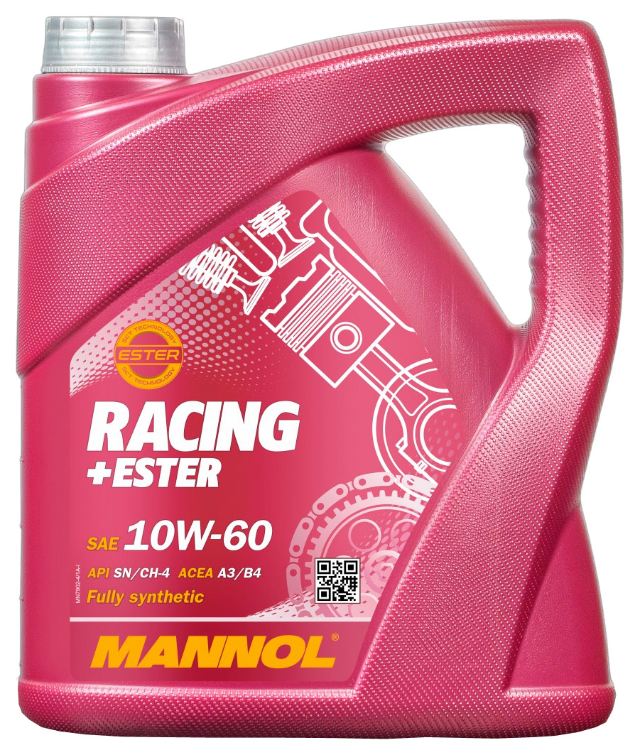 фото Масло моторное синтетическое mannol 7902 racing+ester 10w60, 4 литра.