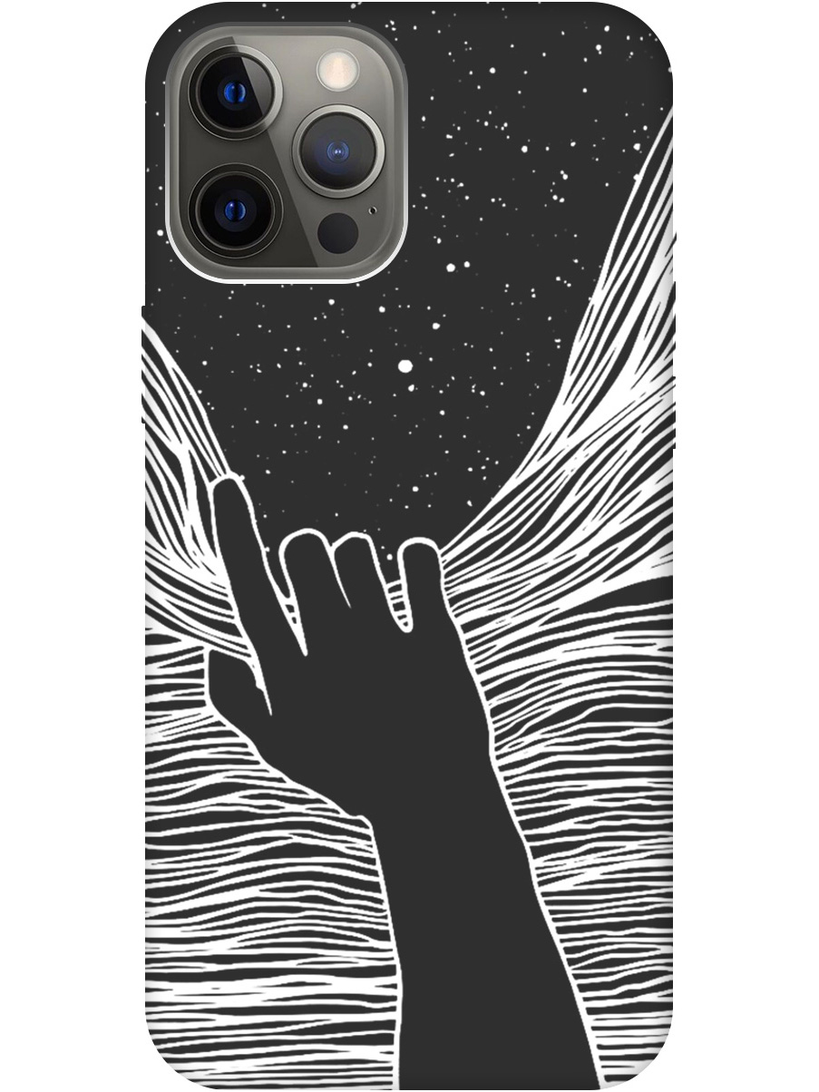 

Силиконовый чехол на Apple iPhone 12 Pro Max с рисунком "Рука и нити" Soft Touch черный, 20000399