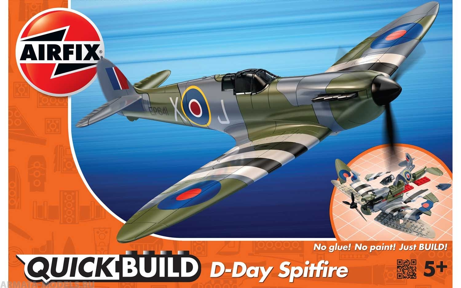 фото J6045 сборная модель самолета quickbuild d-day spitfire airfix