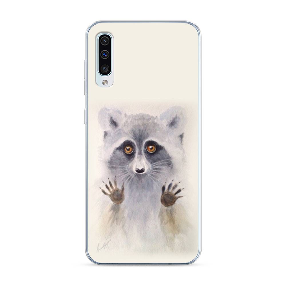 

Чехол на Samsung Galaxy A30s "Енот за стеклом", Бежевый;серый, 28850-4
