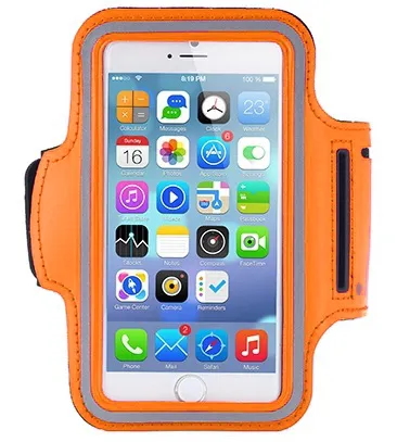 фото Спортивный чехол для телефона на руку 5.5" / оранжевый qvatra