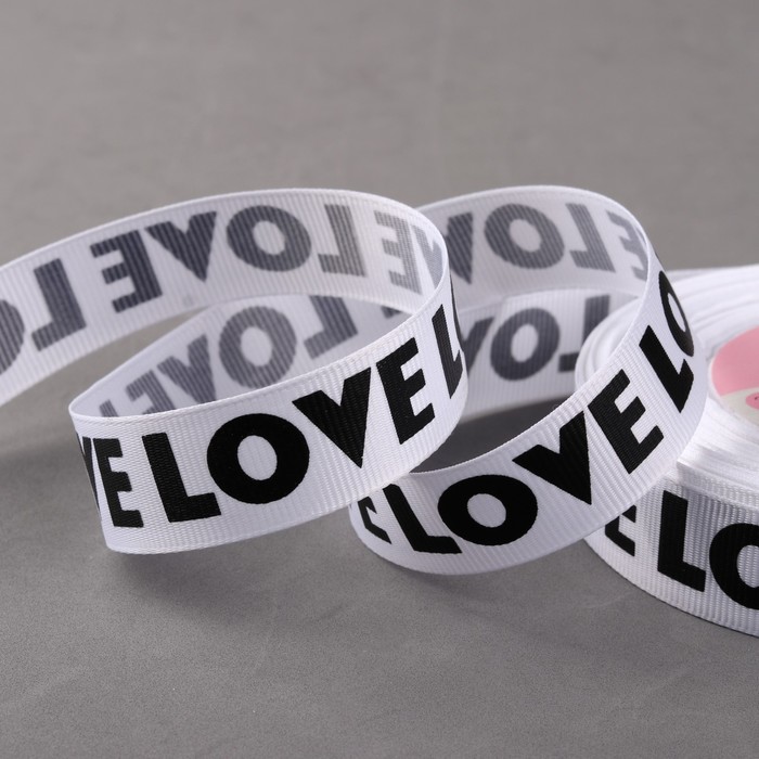 

Арт Узор "Love", 20 мм, 23 +- 1 м, цвет черный, белый
