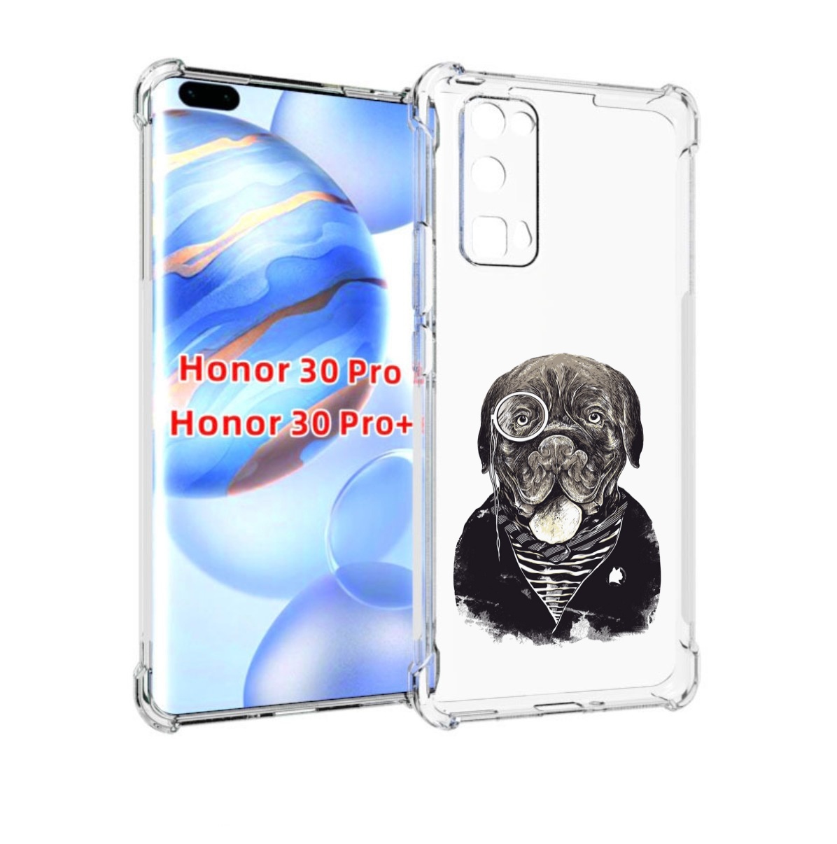 

Чехол бампер MyPads солидный песик для Honor 30 Pro, Прозрачный, Tocco