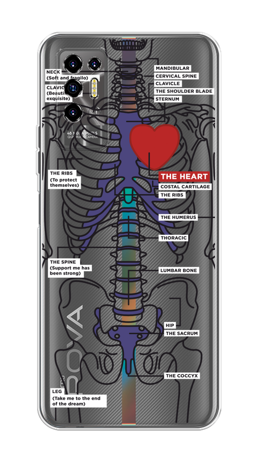 

Чехол на Tecno Pova 2 "Скелет человека", Прозрачный;синий;красный, 300550-1