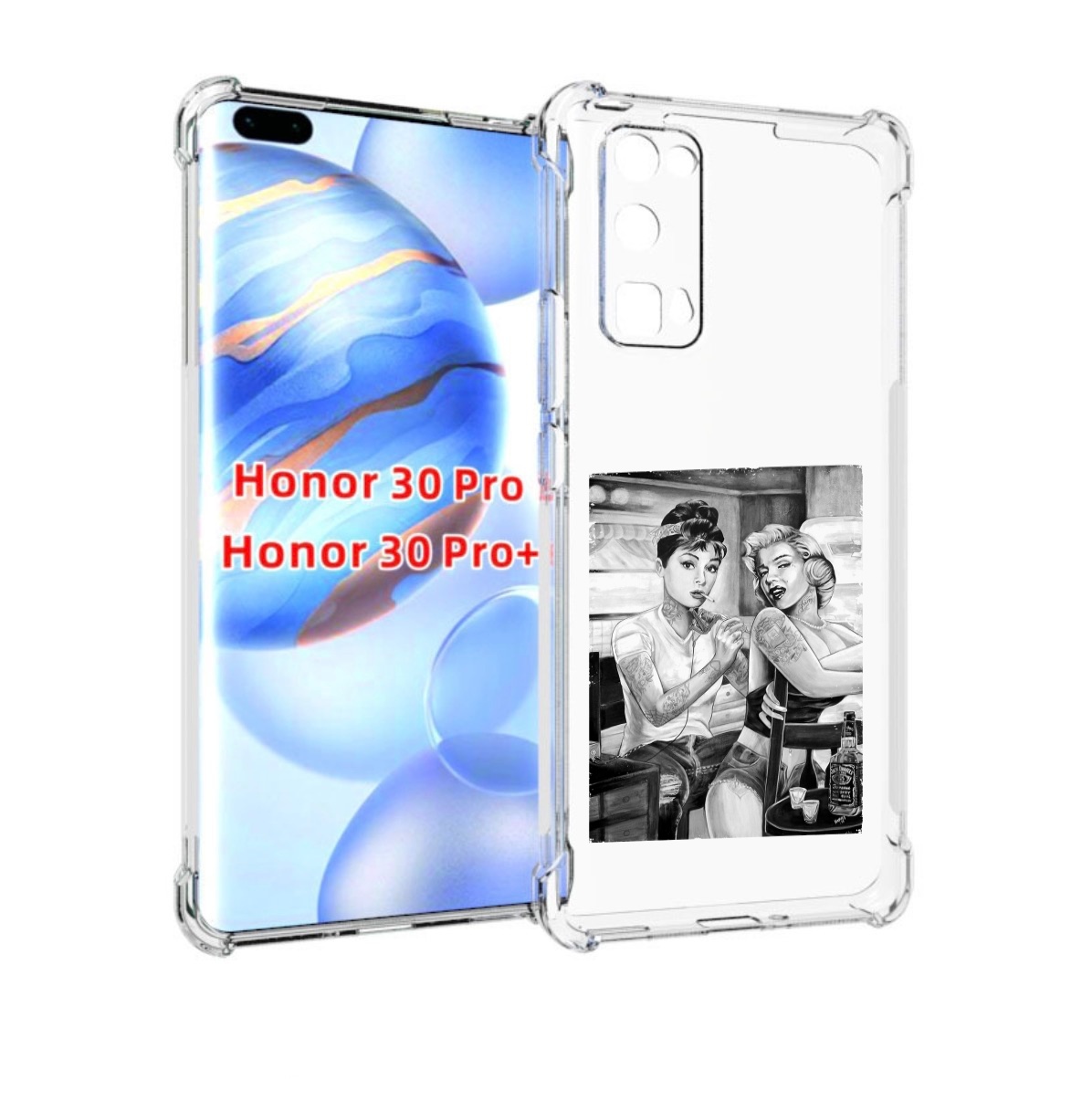 

Чехол бампер MyPads тату мастер для Honor 30 Pro, Прозрачный, Tocco