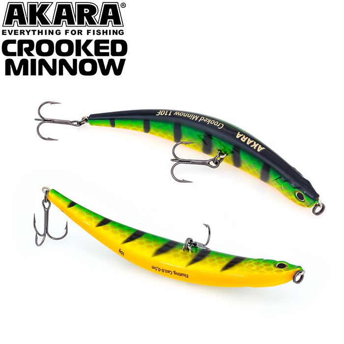 

Воблер Akara Crooked Minnow 110F 10 гр 5/14 oz 4,3 in A11, Разноцветный, Crooked Minnow