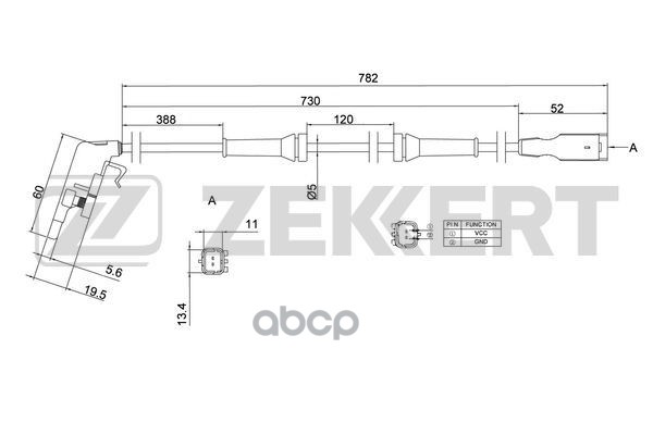 

Датчик Abs Задн. Peugeot 307 00- Zekkert арт.SE6036