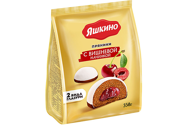 

«Яшкино», пряники с вишнёвой начинкой, 350 г