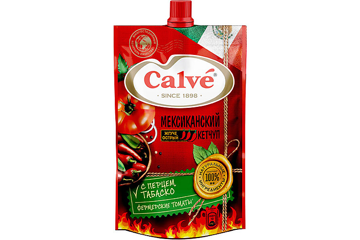 Calve кетчуп Мексиканский с перцем табаско 350 г 299₽