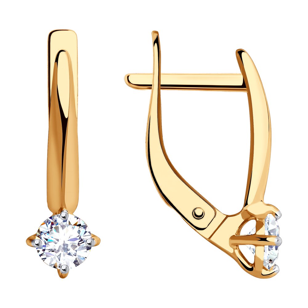 

Серьги из красного золота с фианитом Diamant 31-120-00893-1, 31-120-00893-1