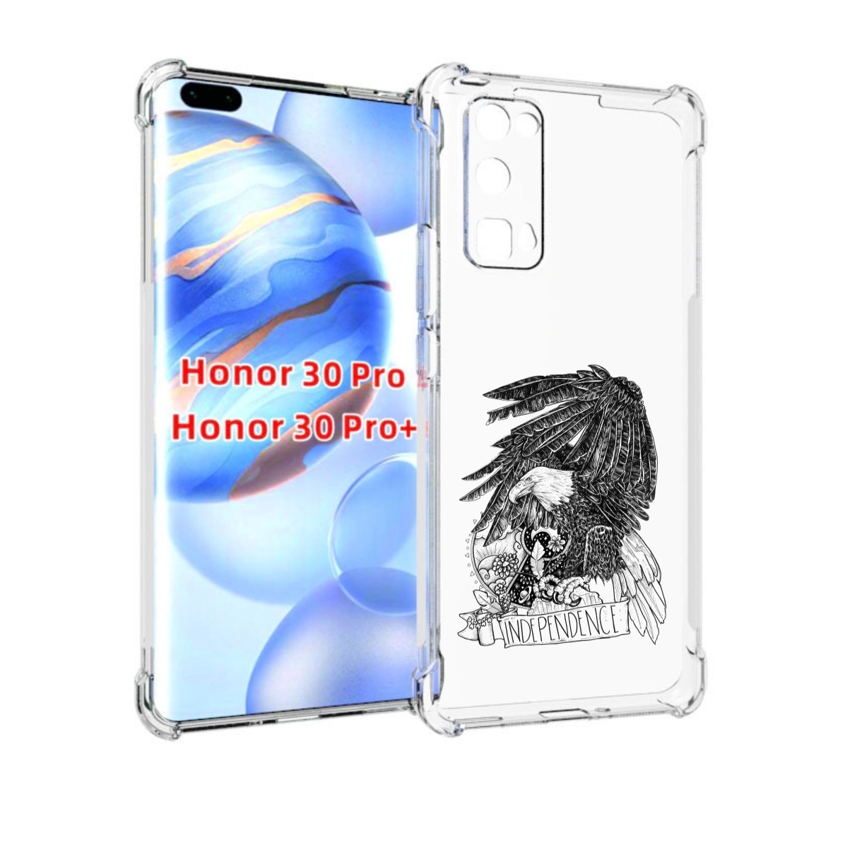 

Чехол бампер MyPads черно белый сокол для Honor 30 Pro Honor, Прозрачный, Tocco