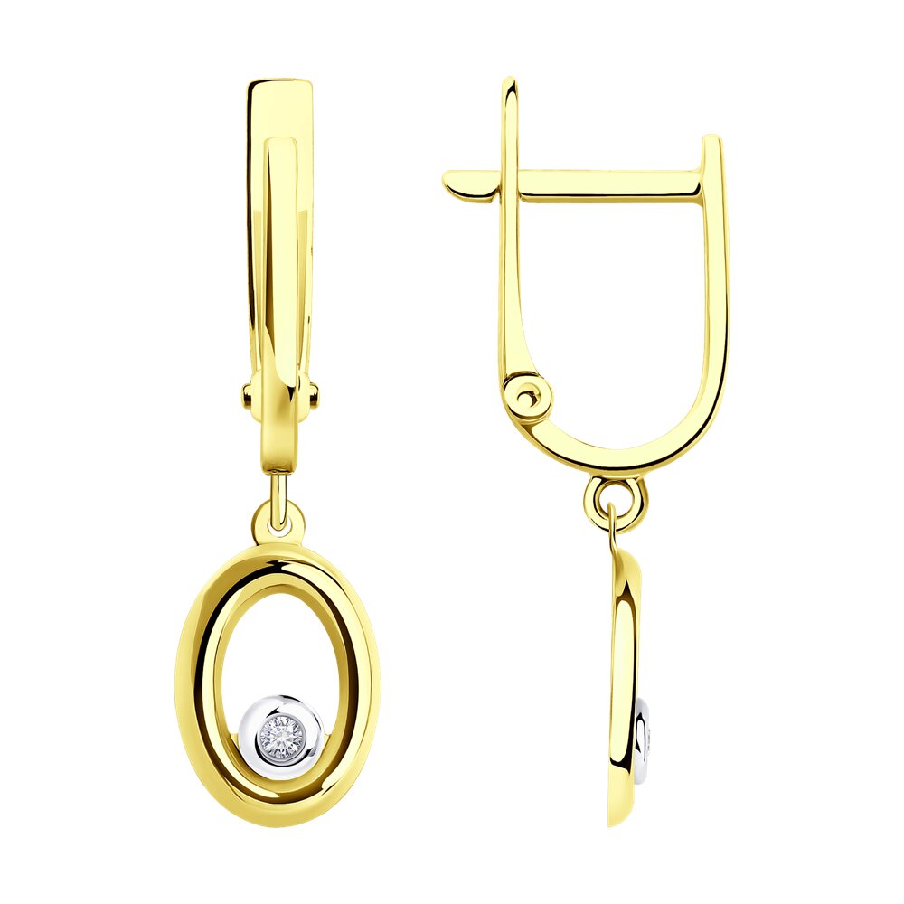 

Серьги из желтого золота с бриллиантом Diamant 53-221-01538-1, 53-221-01538-1