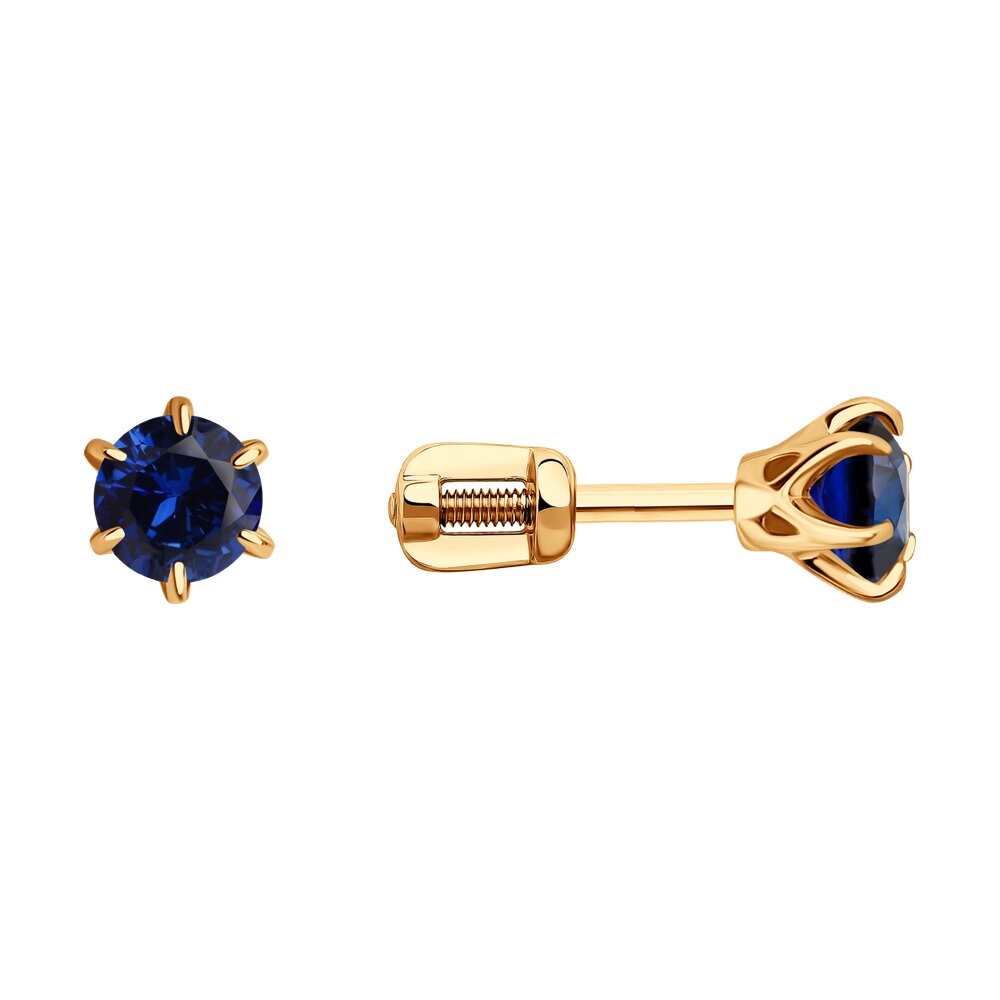 

Серьги из красного золота с корундом искусственным SOKOLOV 728545, 728545