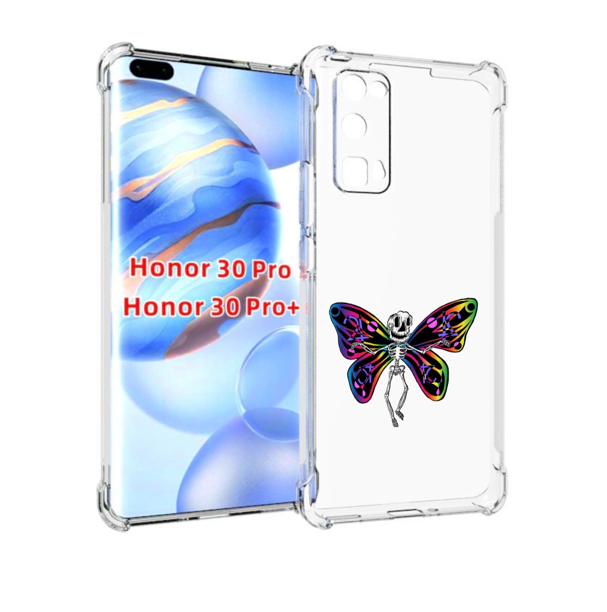 

Чехол бампер MyPads эффект бабочки для Honor 30 Pro, Прозрачный, Tocco