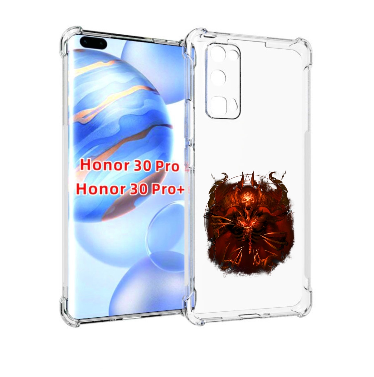 

Чехол бампер MyPads яркий демон для Honor 30 Pro, Прозрачный, Tocco
