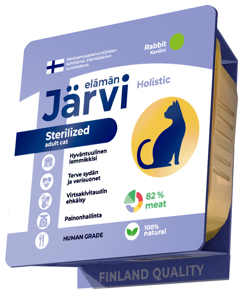 Влажный корм для кошек Jarvi Sterilized Adult Cat, паштет с кроликом, 100 г