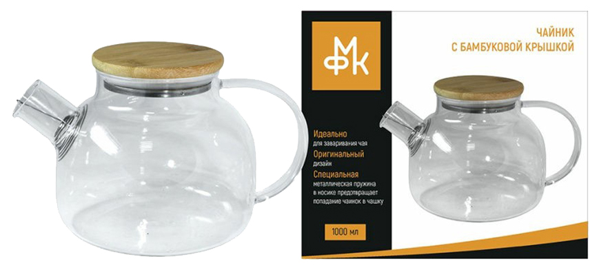 

Заварочный чайник МФК-профит с крышкой 1 л, Прозрачный