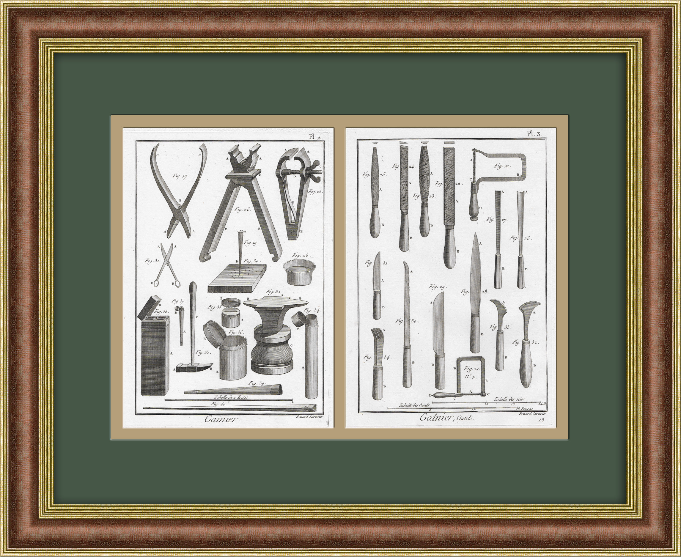 фото Инструментарий для работы по дереву и металлу. гравюры, бумага ручной выделки, 1770-е гг. rarita