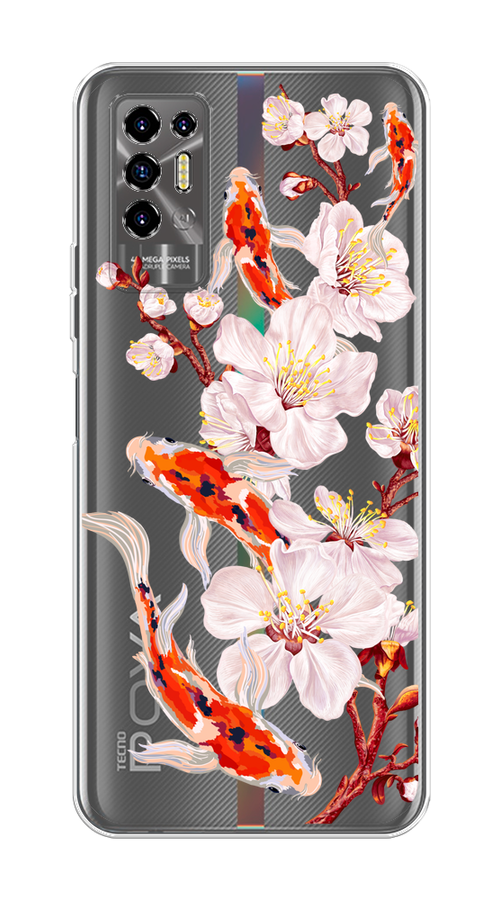 

Чехол на Tecno Pova 2 "Карпы и сакура", Оранжевый;розовый;бежевый;прозрачный, 300550-1