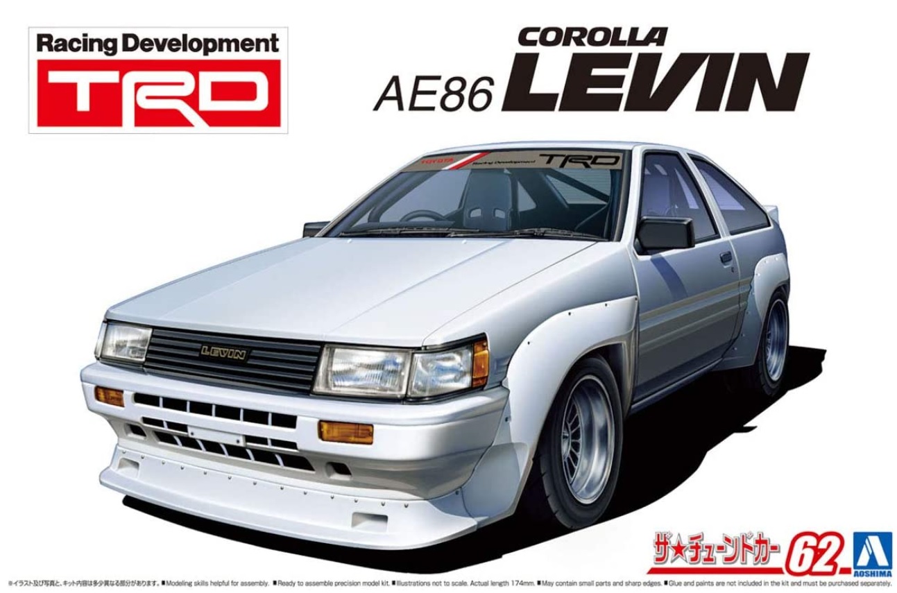 

Сборная модель Aoshima 1/24 TRD AE86 Corolla Levin 05798