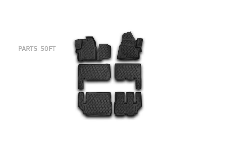 

Коврики 3D в салон FORD Tourneo Custom, 01/2013->, 9 seats, 6 шт. (полиуретан)