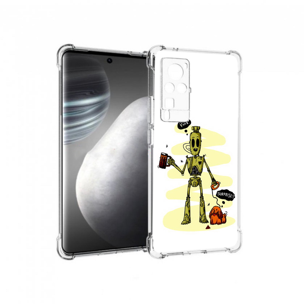 

Чехол MyPads Tocco для Vivo X60 pro прикольный робот (PT226972.385.557), Прозрачный, Tocco