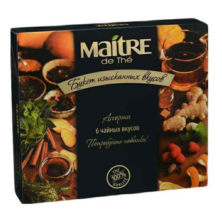 Чай и чайный напиток Maitre Букет изысканных вкусов, набор ассорти, 30 пакетиков