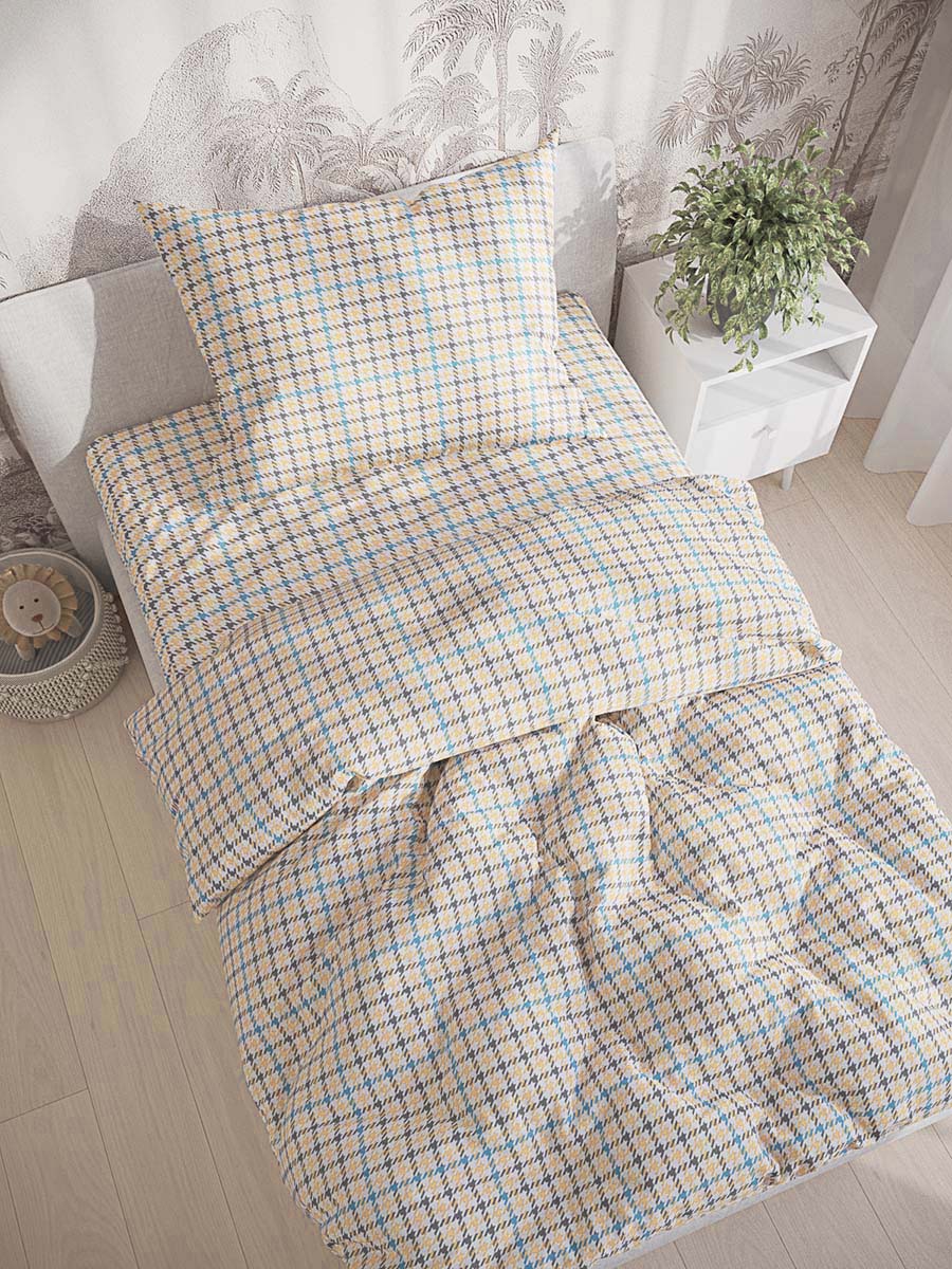 

Пододеяльник Milky Garden Сrow foot 1,5-спальный на молнии 145х215 см