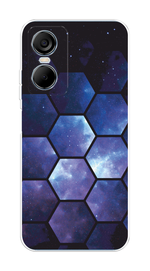 

Чехол на Tecno Pop 6 Pro "Соты космос", Черный;фиолетовый, 302750-1