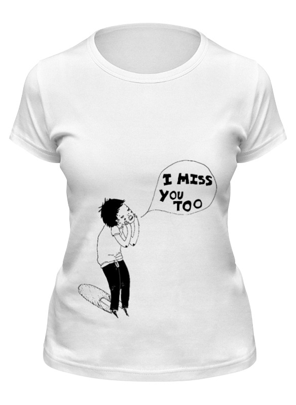 

Футболка женская Printio I miss you белая 2XL, Белый, I miss you