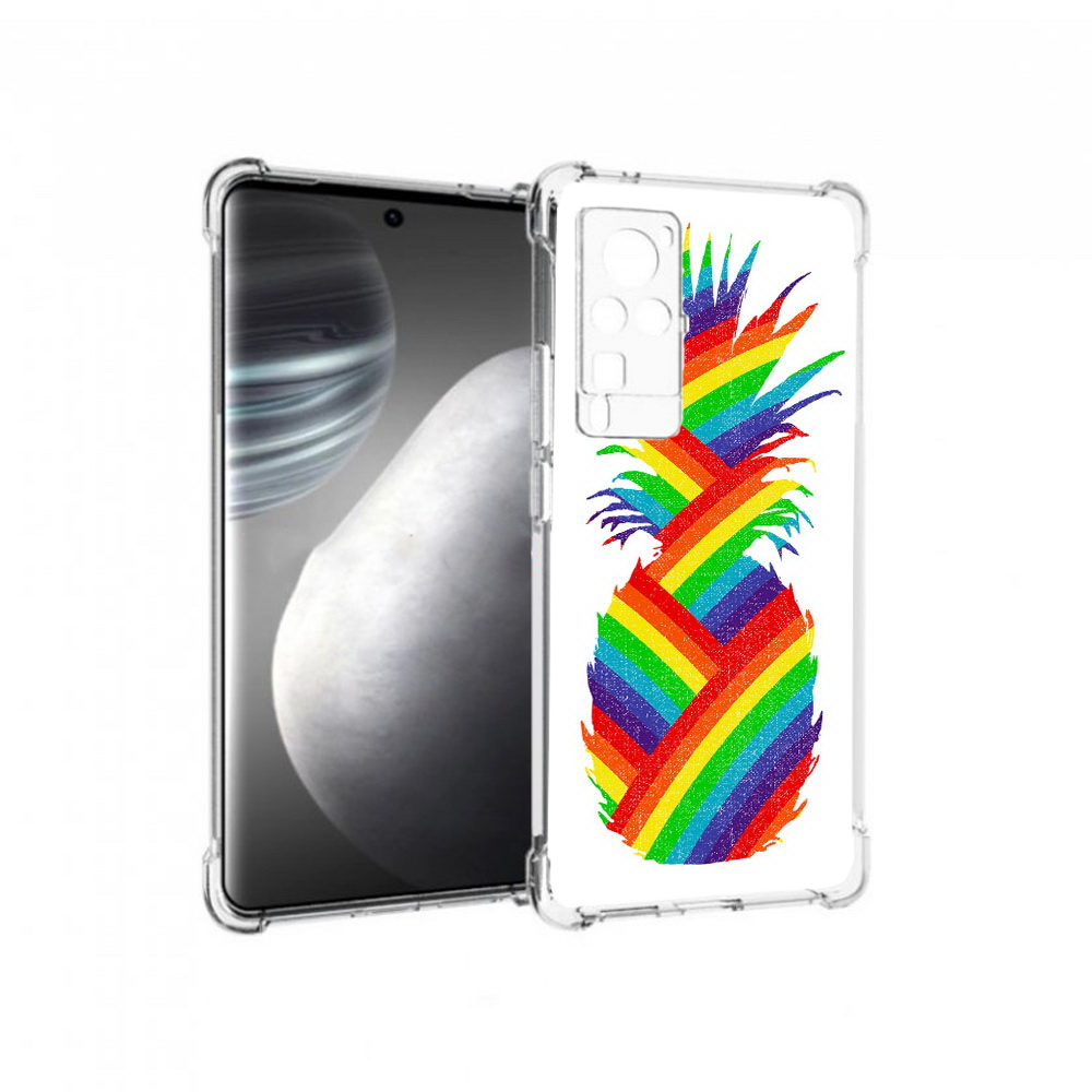 

Чехол MyPads Tocco для Vivo X60 pro радужный ананас (PT226972.385.566), Прозрачный, Tocco