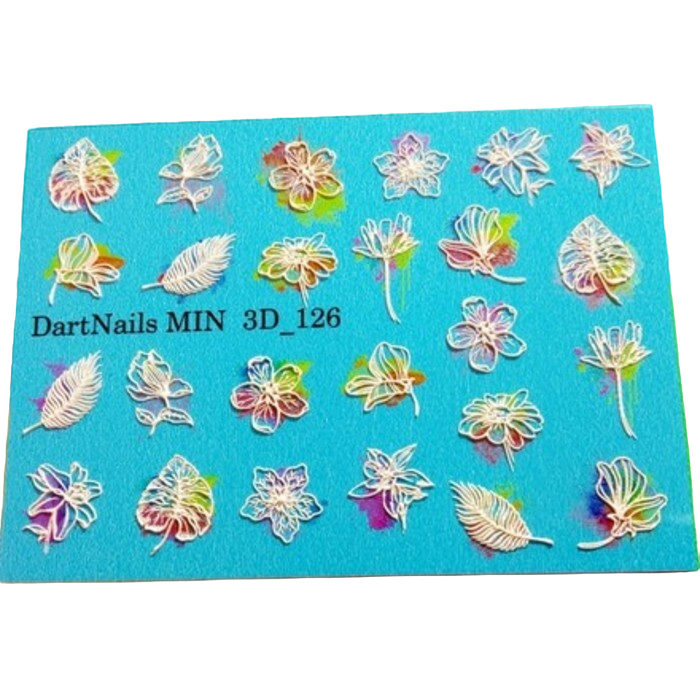 

3D-слайдер DartNails Цветы микс №126