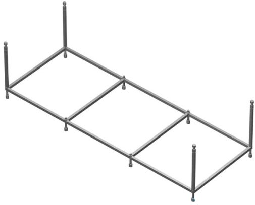 Монтажный комплект для ванны Roca Uno 160x75 ZRU9302875 600003692237 серый