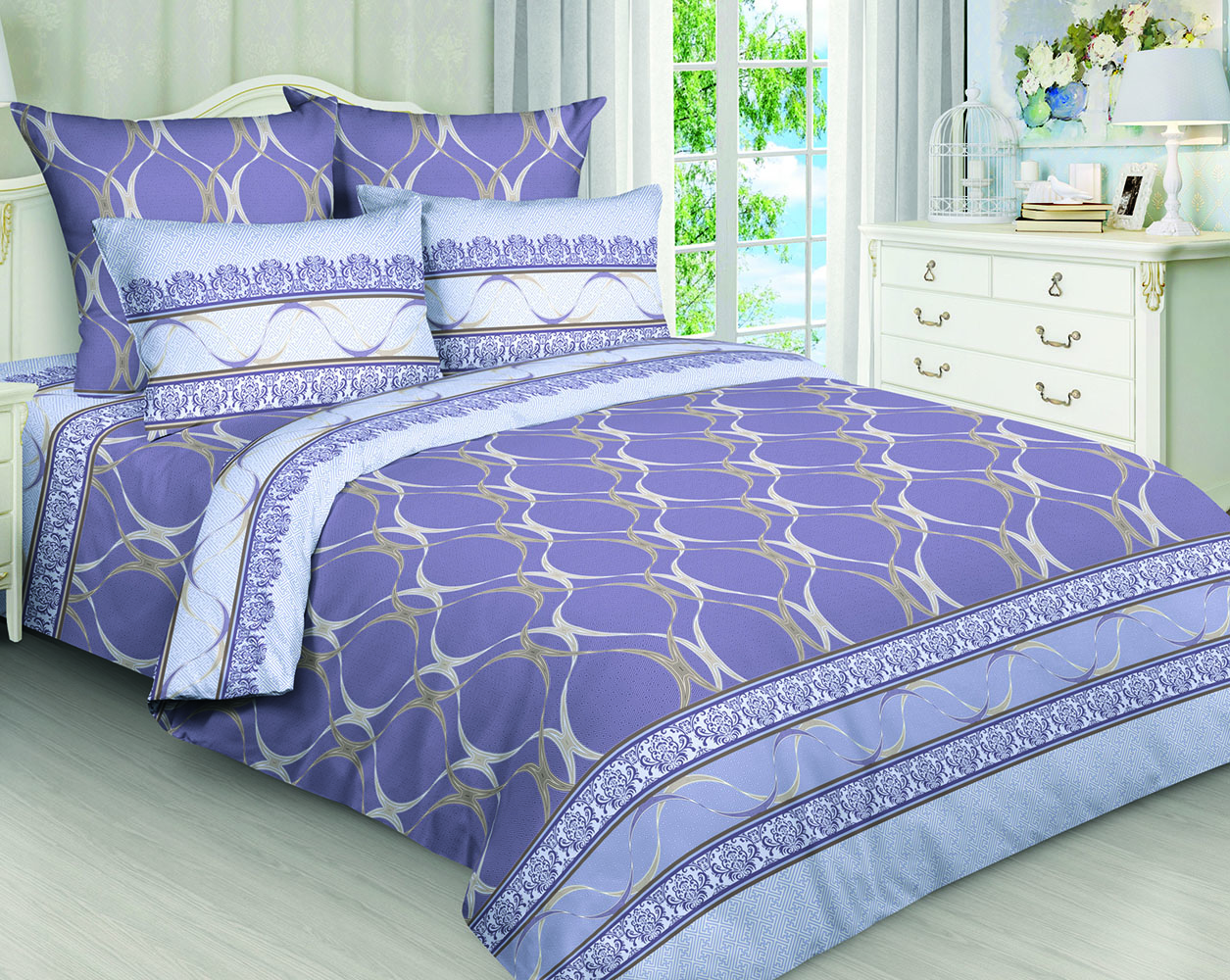 

Постельное белье Mercury Home Тулуза 2 сп с европростыней бязь 4 наволочки, Тулуза