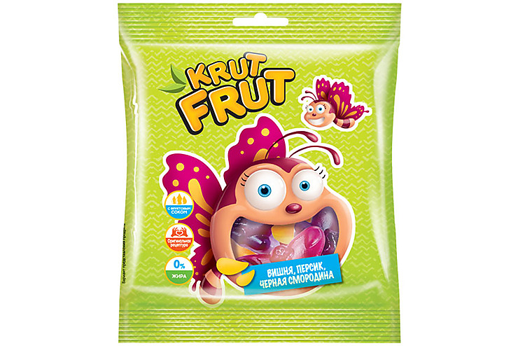

«KrutFrut», мармелад жевательный в форме милых бабочек, 70 г