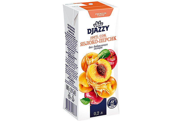 

«Djazzy», сок «Яблоко – персик», 0.2л