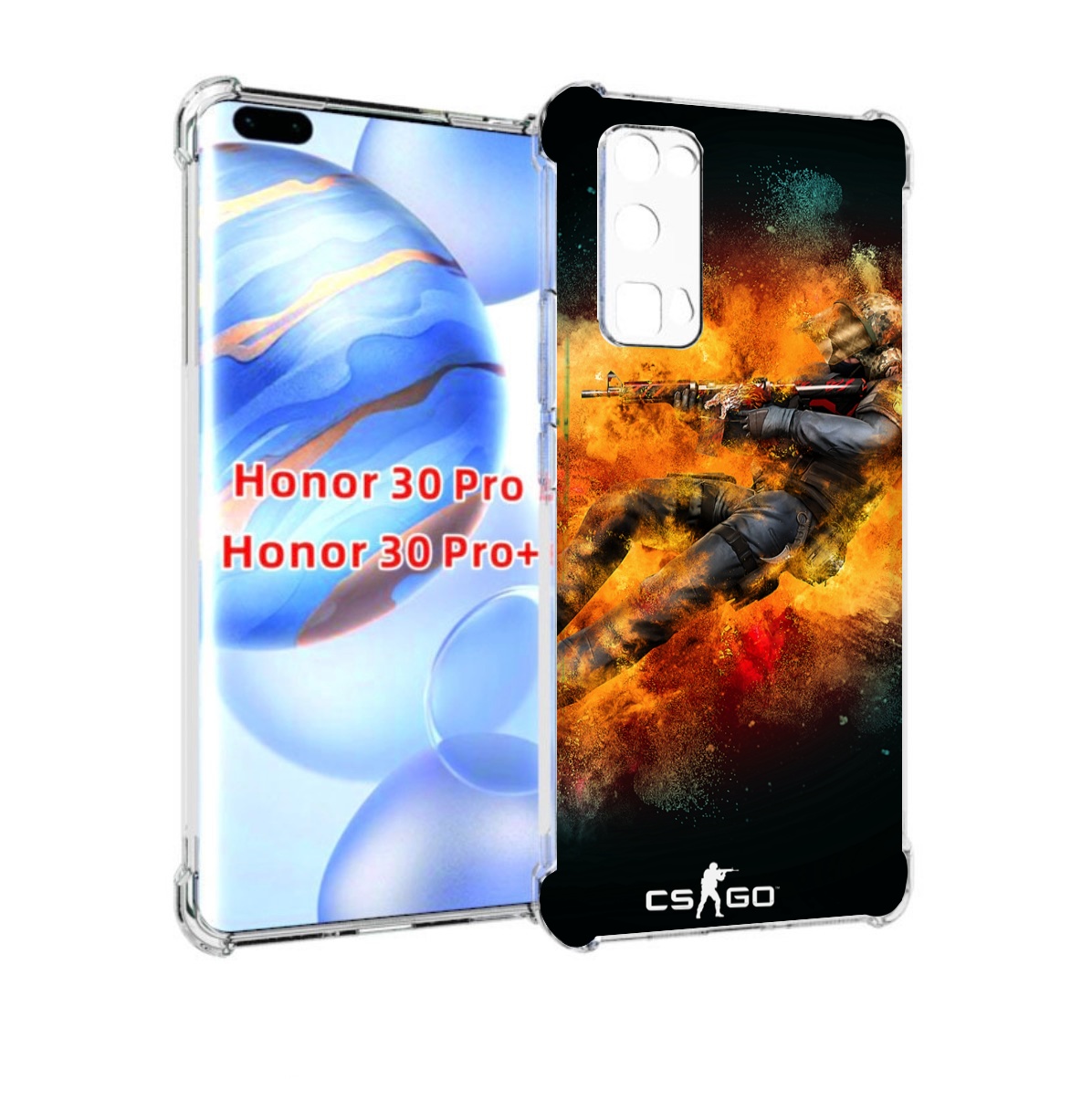 

Чехол бампер MyPads CS-go Контр-террорист для Honor 30 Pr, Прозрачный, Tocco