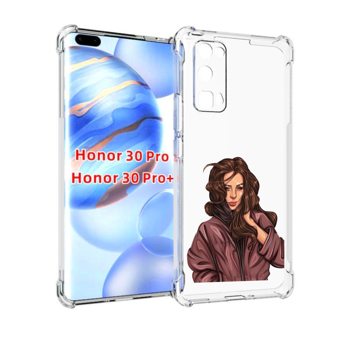 

Чехол бампер MyPads Арт рисунок девушки для Honor 30 Pro, Прозрачный, Tocco