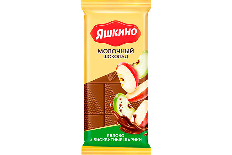 

«Яшкино», шоколад молочный с яблоком, 90 г