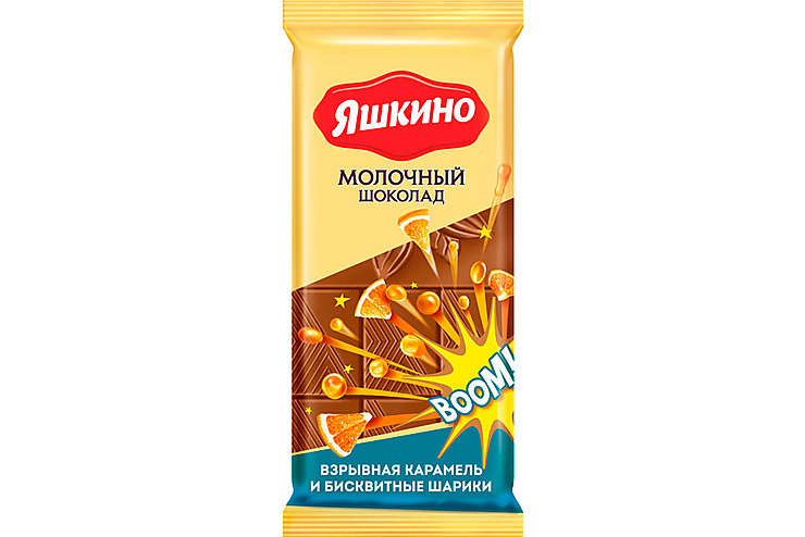 

«Яшкино», шоколад молочный со взрывной карамелью, 90 г