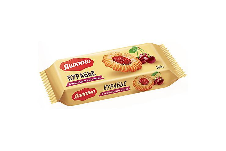 

«Яшкино», печенье «Курабье с вишнёвым джемом», 180 г