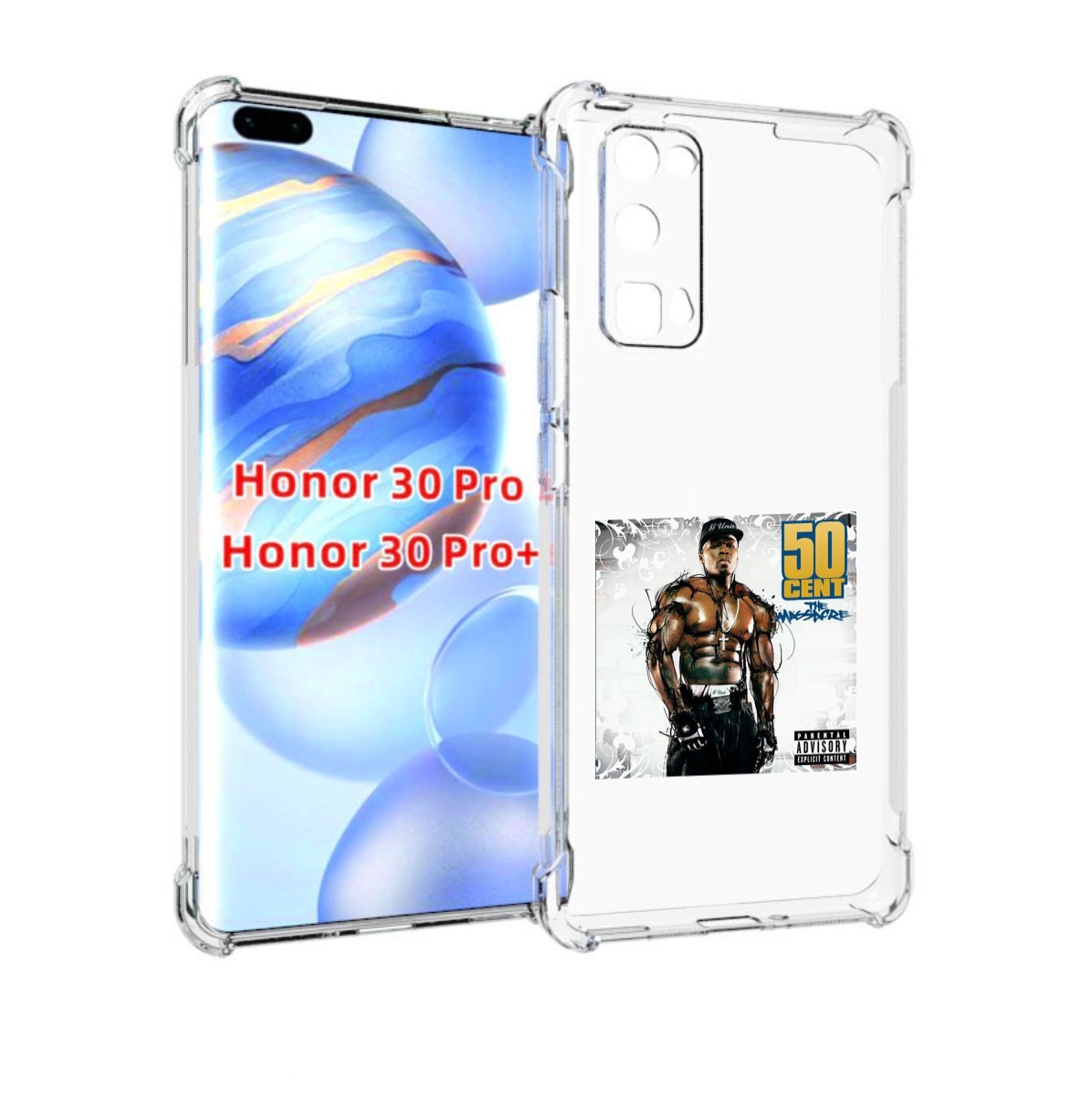 

Чехол бампер MyPads 50 Cent - The Massacre для Honor 30 P, Прозрачный, Tocco