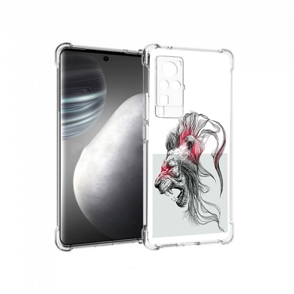 

Чехол MyPads Tocco для Vivo X60 pro разъяренный лев (PT226972.385.576), Прозрачный, Tocco